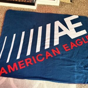 American Eagle Outfitters Blue and Red Throw Blanket
